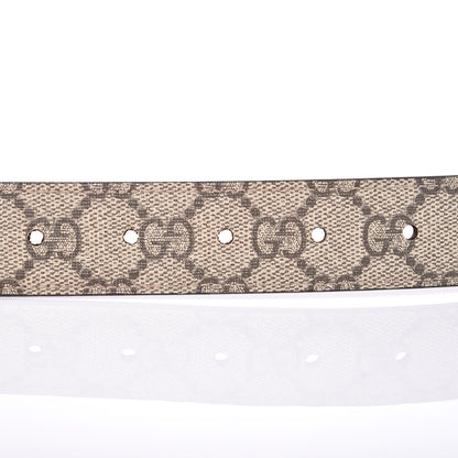Gucci Selleria Calfskin GG Supreme Monogram Reversible 30mm Belt 85 34 Dark Cipria Beige Ebony 4 of 6