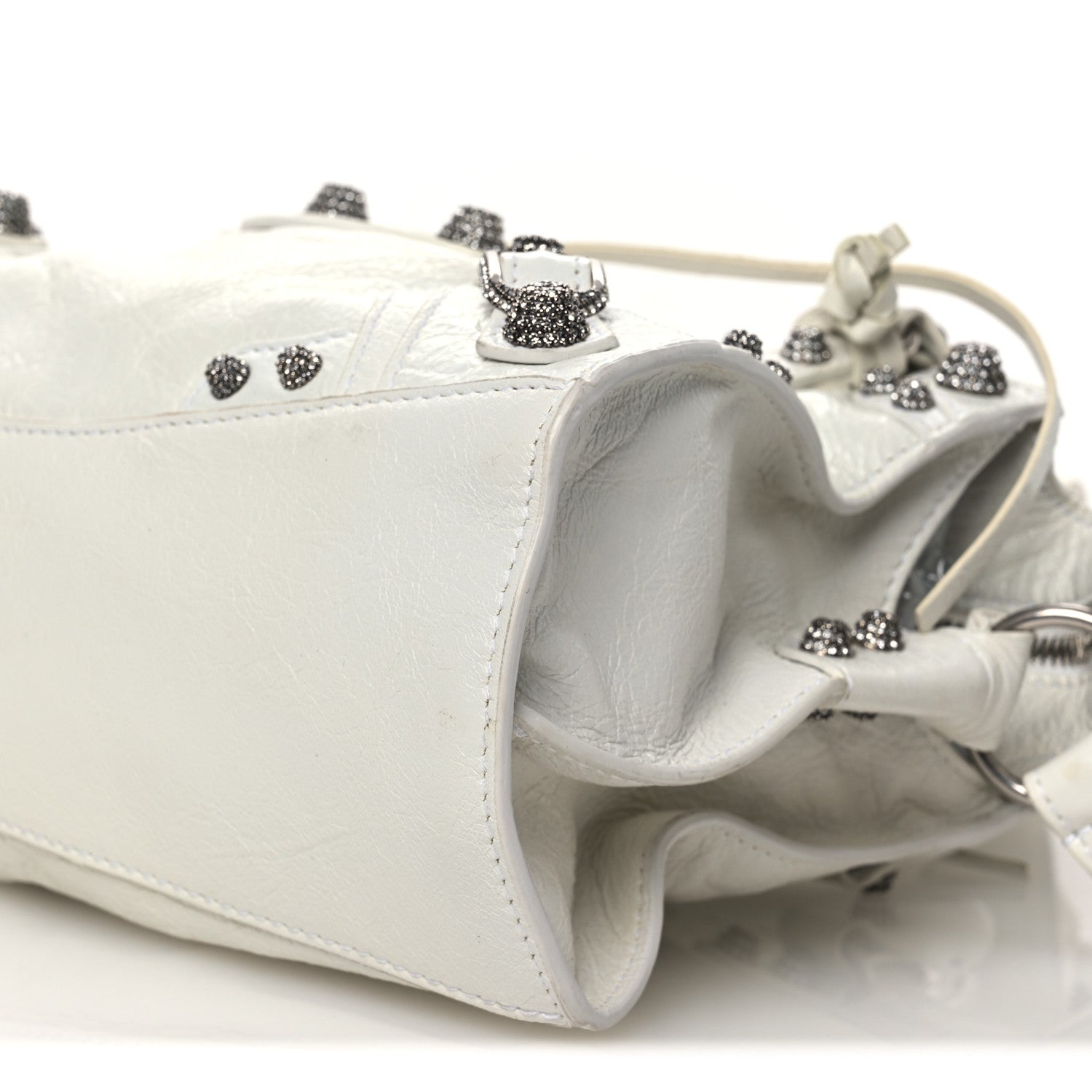 Balenciaga Agneau Arena Crystal Neo Cagole Handbag XS Optic White 19 of 25