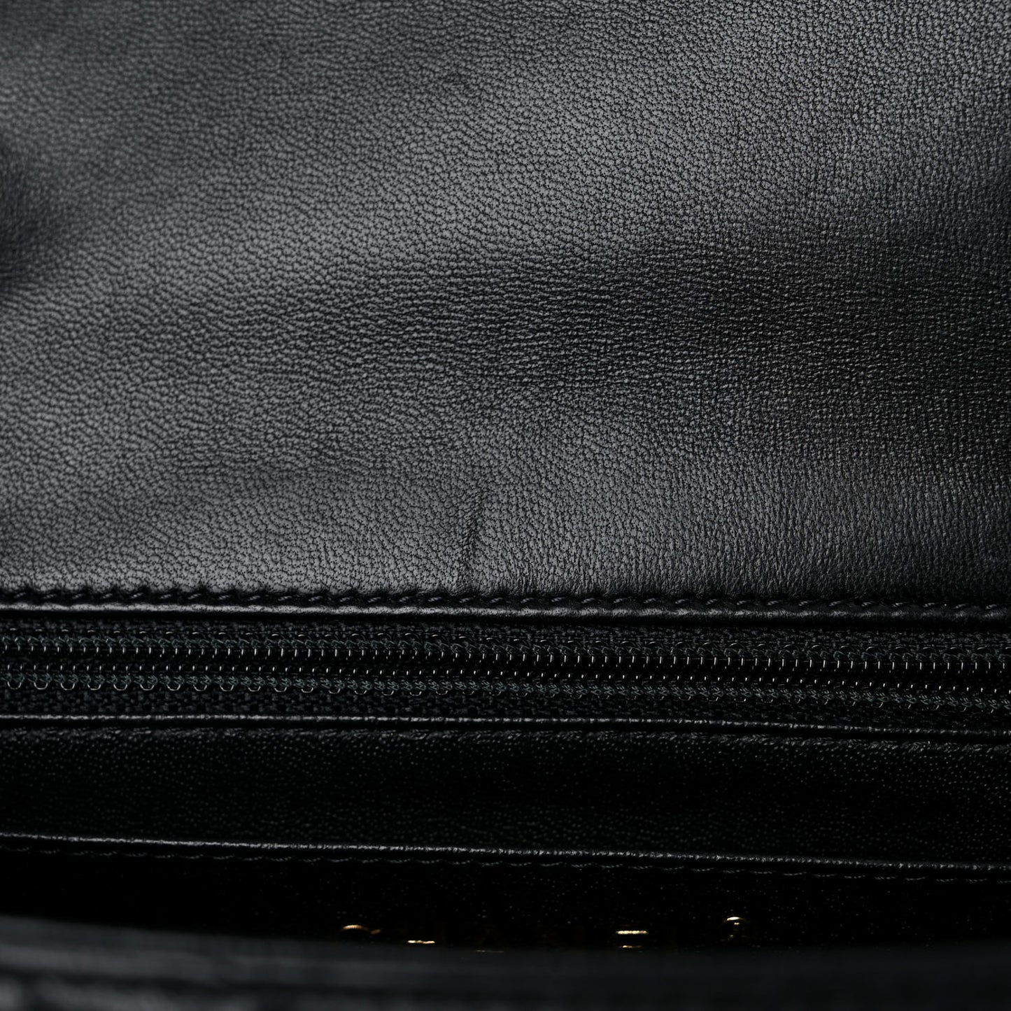 Lambskin Chevron Quilted Mini Square Flap Black