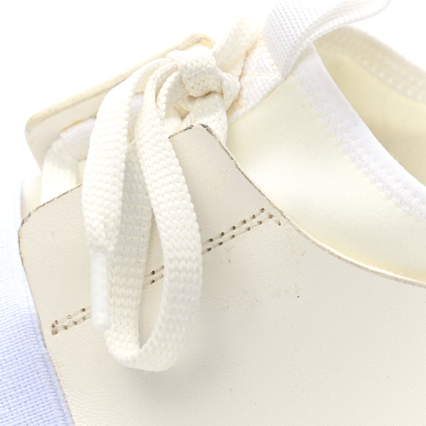 Mesh Calfskin Neoprene Womens Race Runner Sneakers 36 White