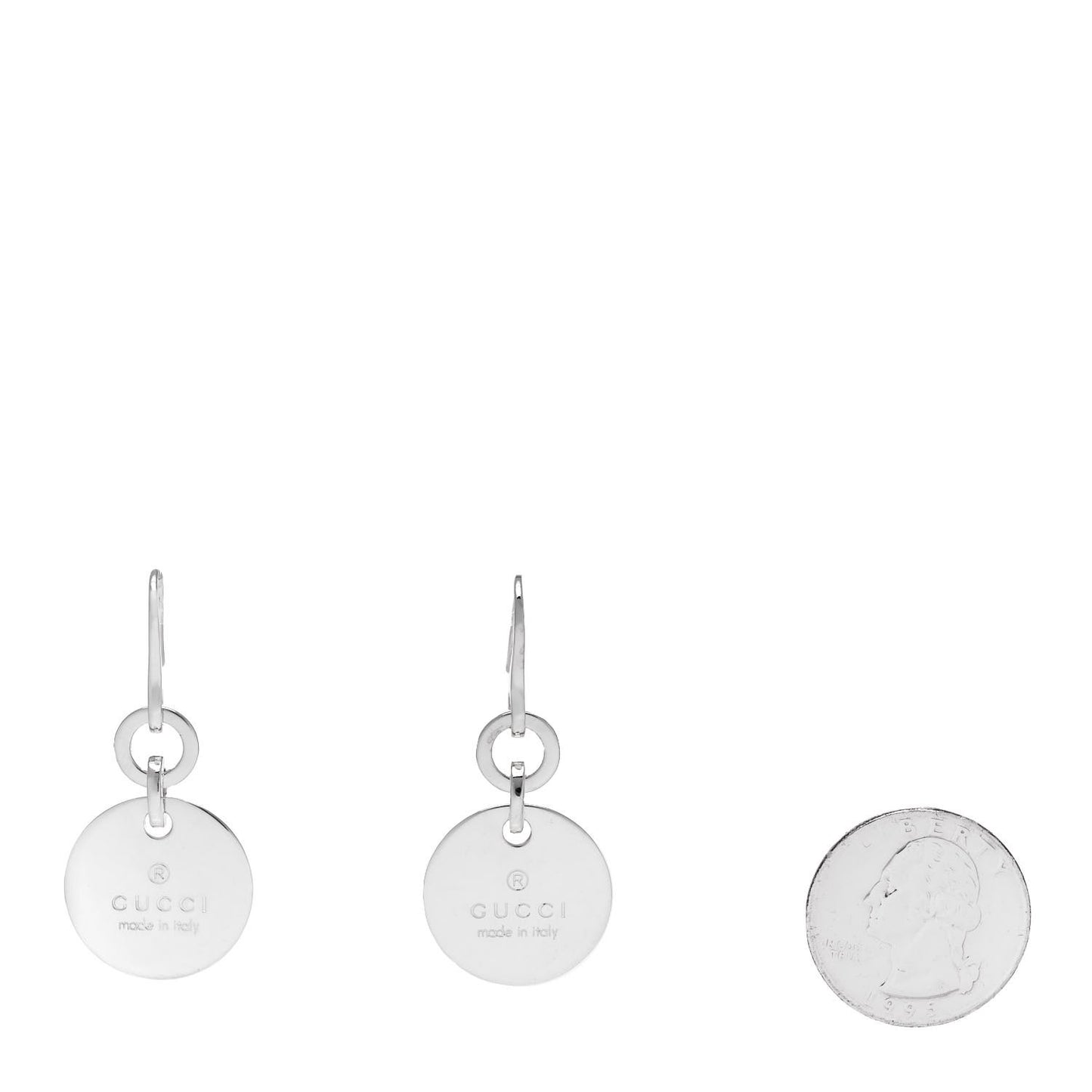 Sterling Silver Trademark Round Drop Earrings