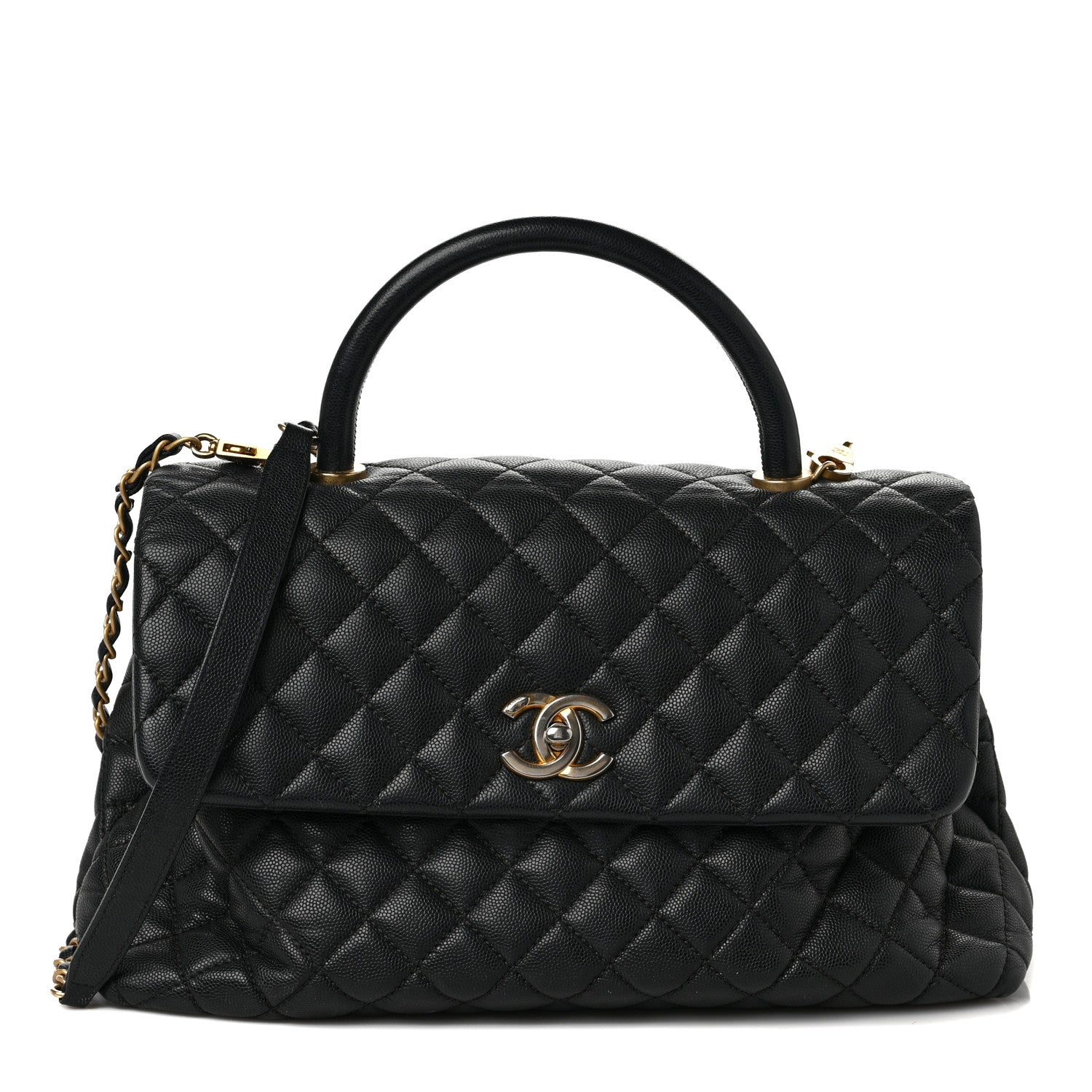 Chanel Caviar Quilted Medium Coco Handle Flap Black 1 of 8
