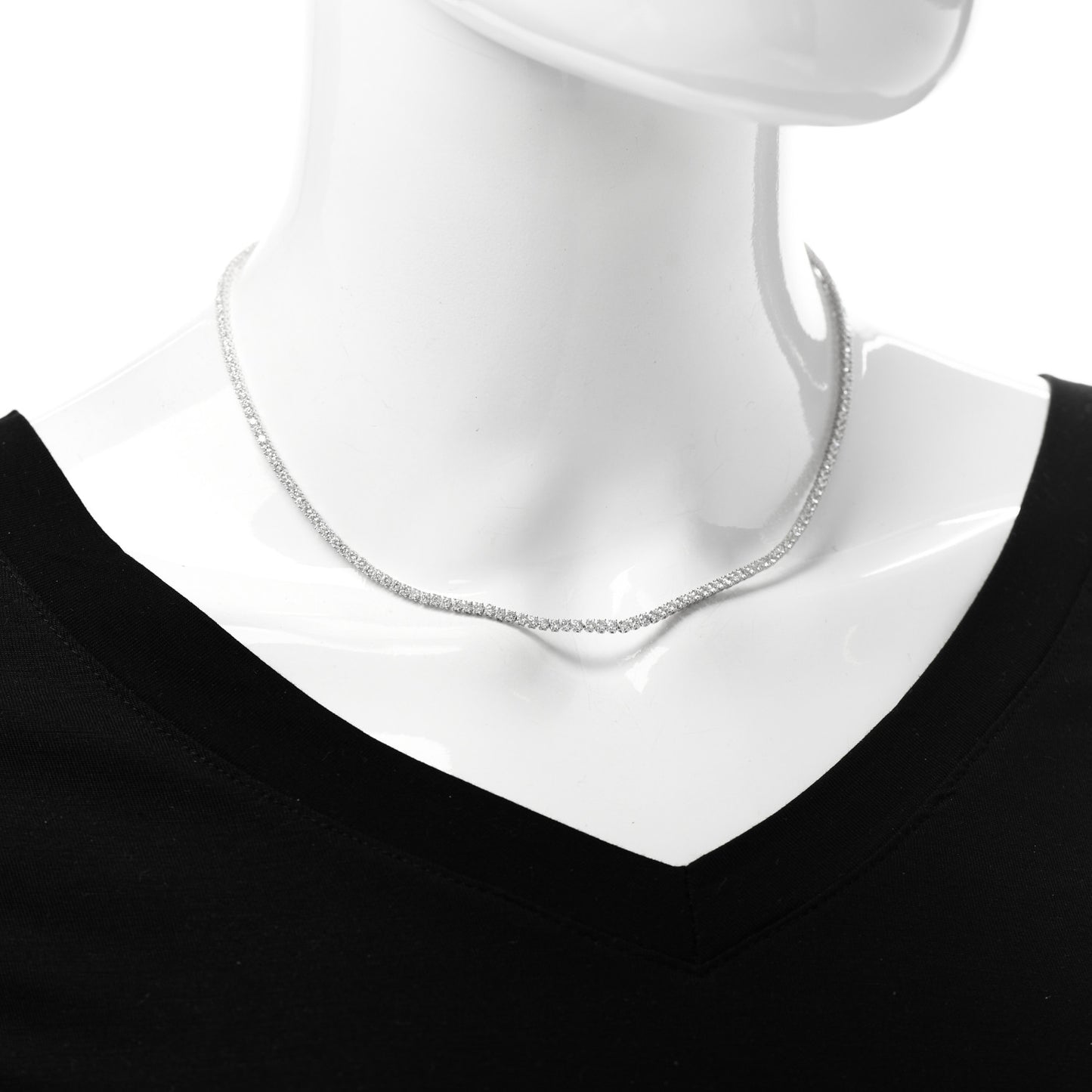 18K White Gold Diamond Hepburn Choker Necklace