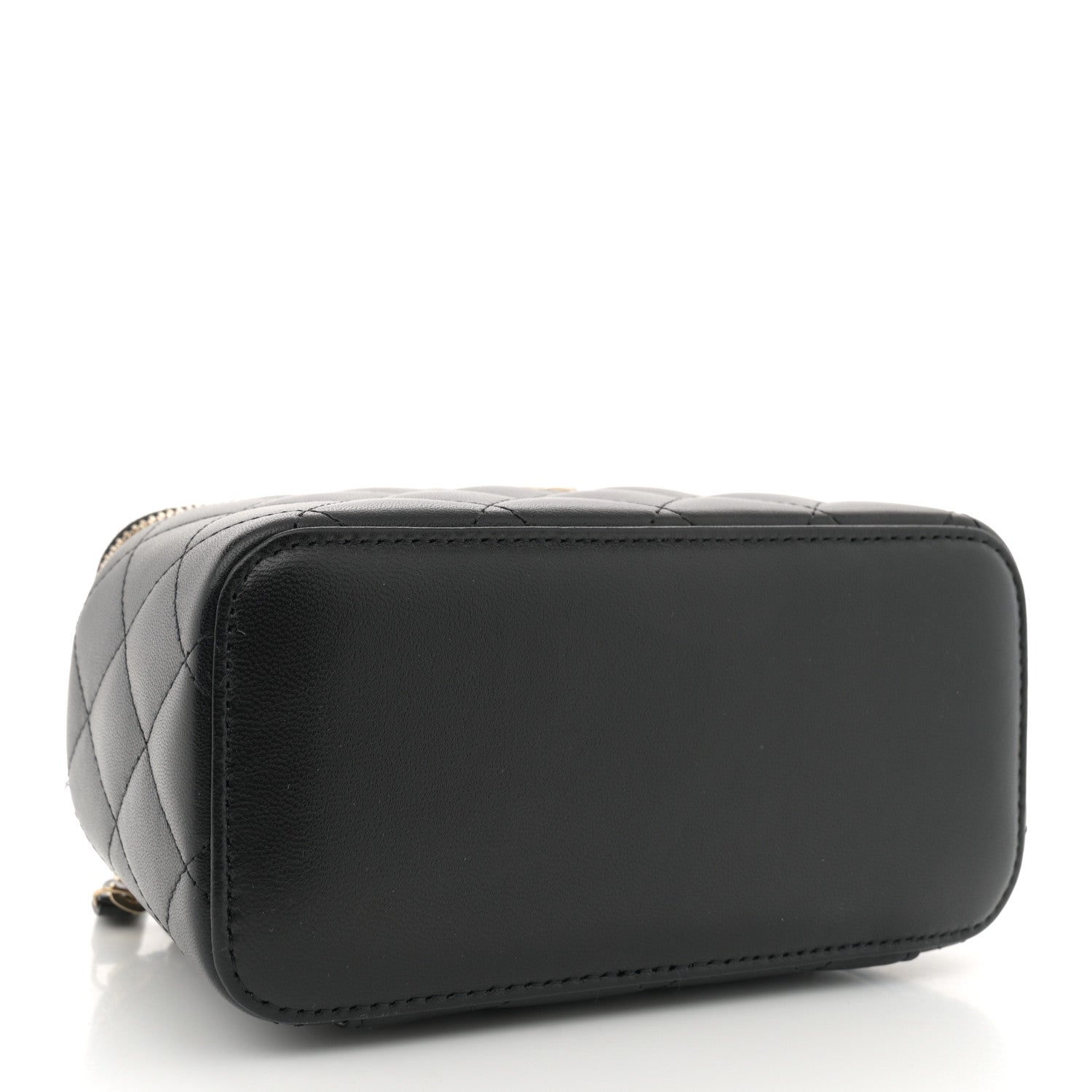 Chanel Lambskin Quilted Small Top Handle Vanity Case With Chain Black 4 of 12