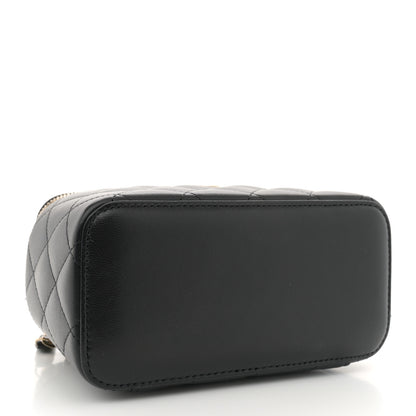 Chanel Lambskin Quilted Small Top Handle Vanity Case With Chain Black 4 of 12