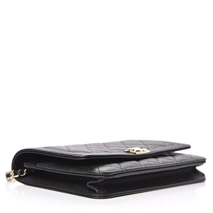 Chanel Caviar Quilted Boy Wallet On Chain WOC Black 4 of 12
