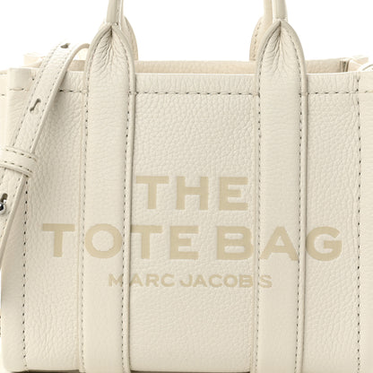 Marc Jacobs Grained Calfskin Micro The Tote Bag Cotton Silver 8 of 10