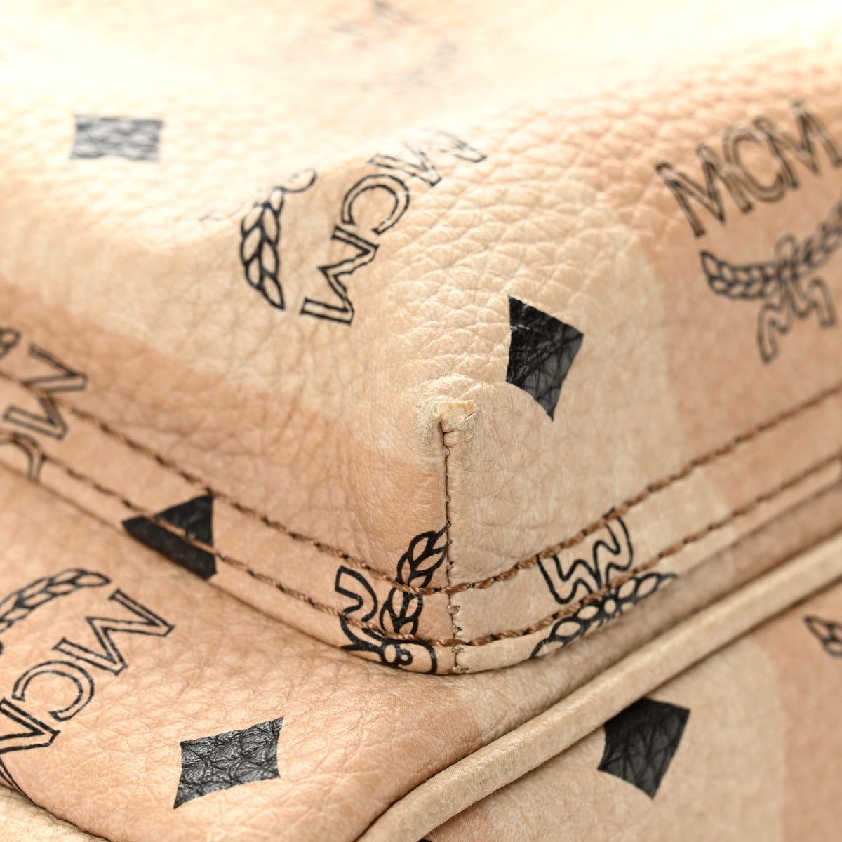 MCM Striped Visetos Small Stark Backpack Beige 1800028  display picture 2