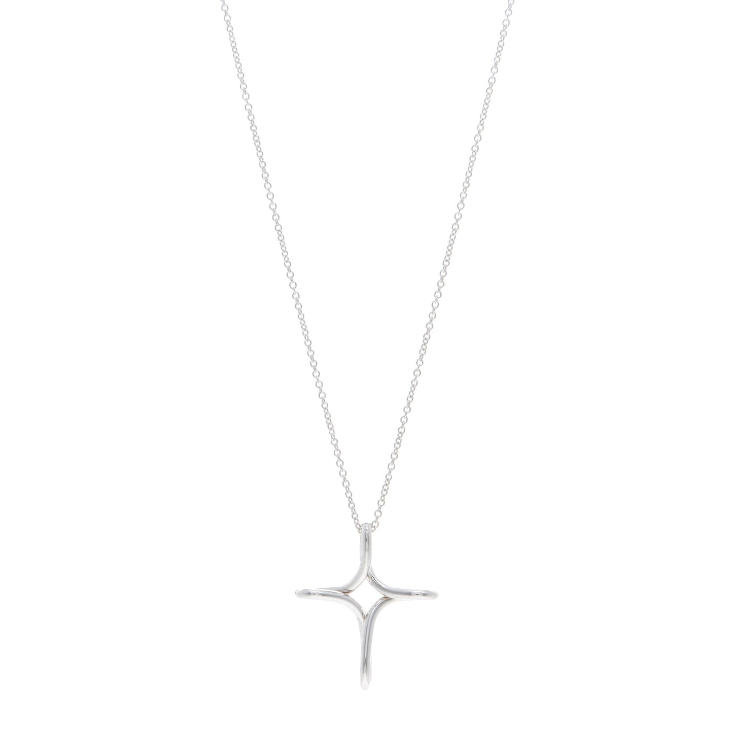 Sterling Silver Elsa Peretti Infinity Cross Pendant Necklace