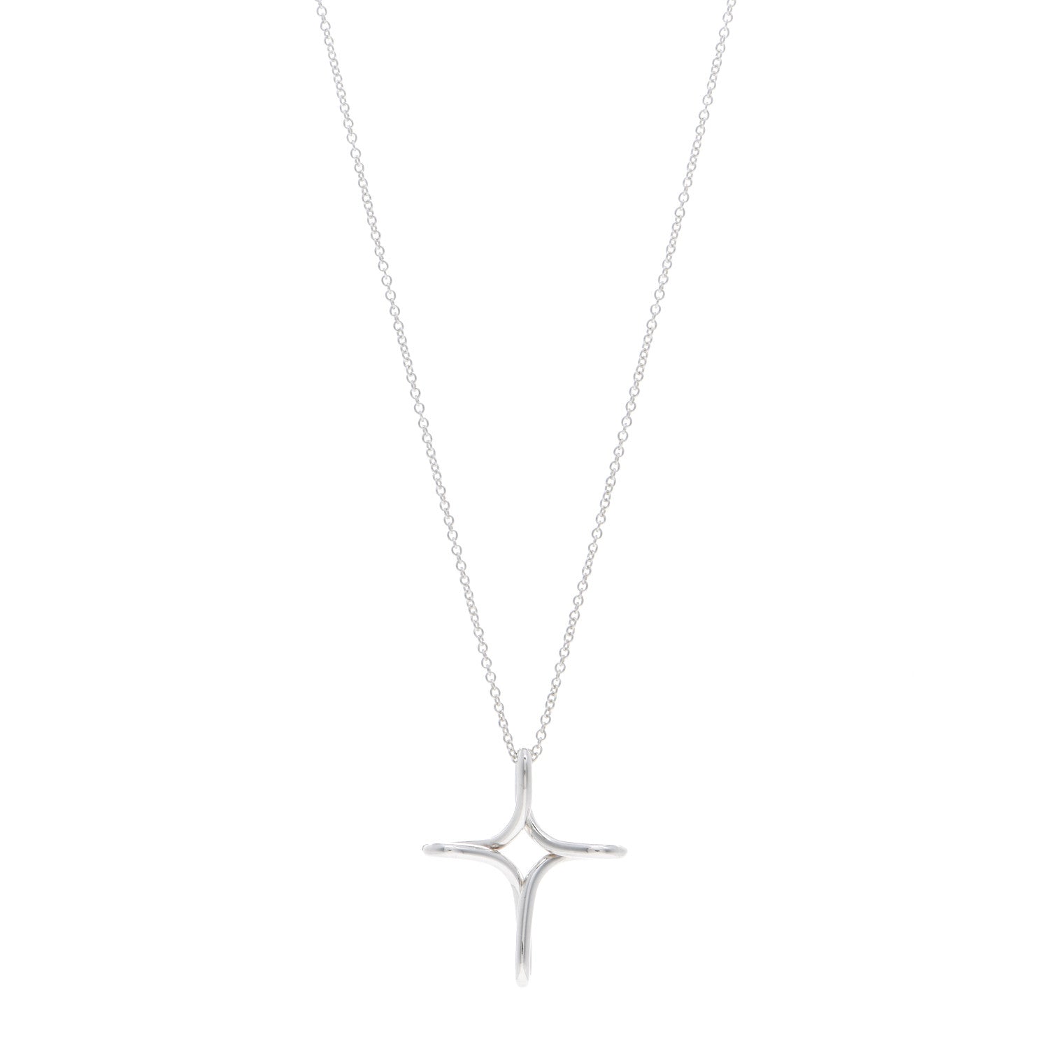 Tiffany Sterling Silver Elsa Peretti Infinity Cross Pendant Necklace 1 of 4