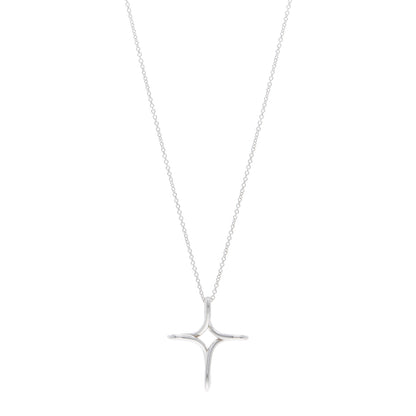 Tiffany Sterling Silver Elsa Peretti Infinity Cross Pendant Necklace 1 of 4