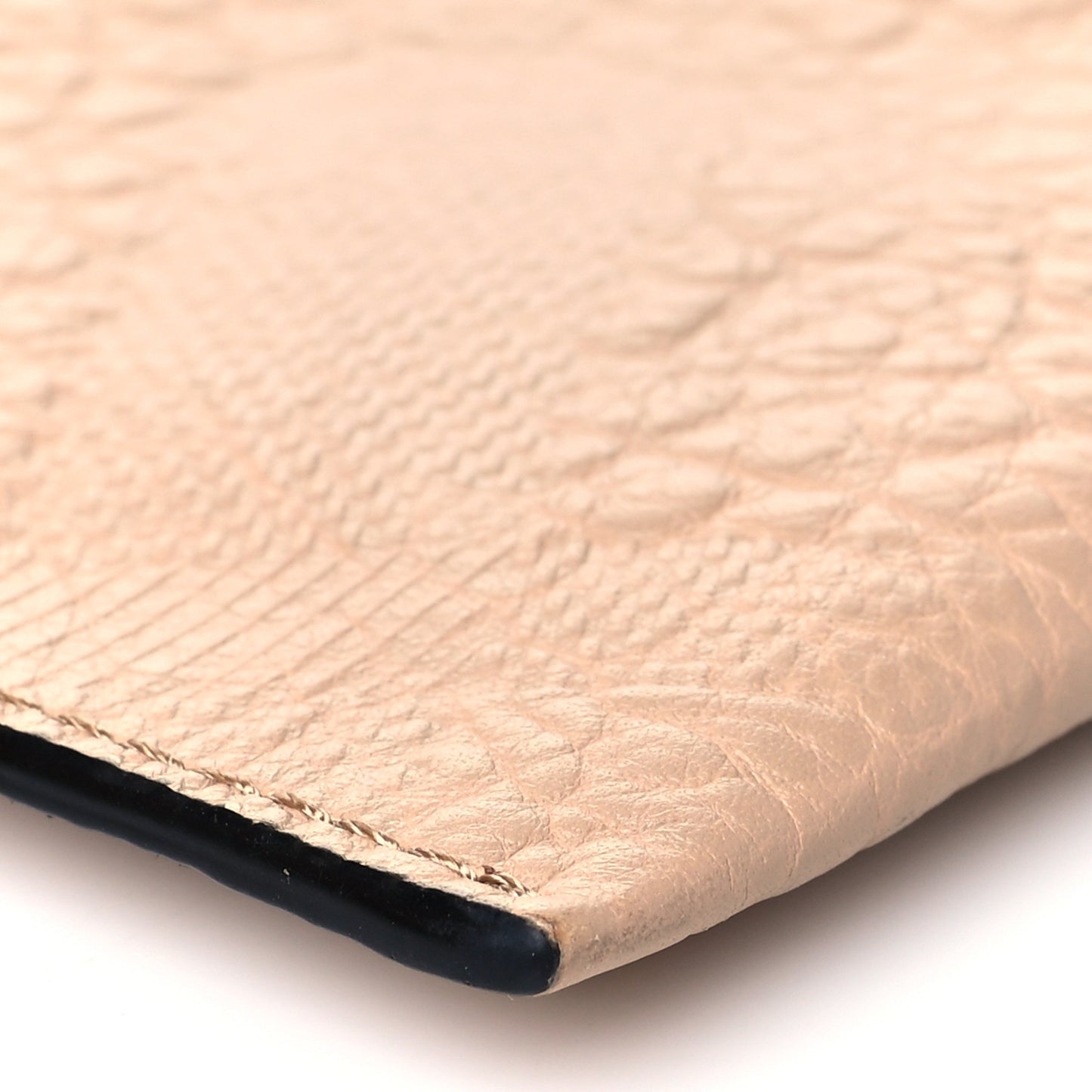 Signature Grain Calfskin Check Embossed Peyton Crossbody Clutch Bag Apricot