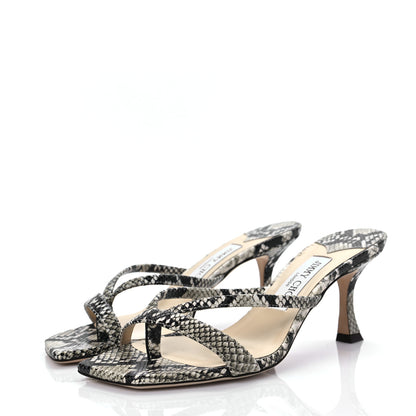 Jimmy Choo Snakeskin Embossed Maelie 70 Mule Pumps 37.5 3 of 9