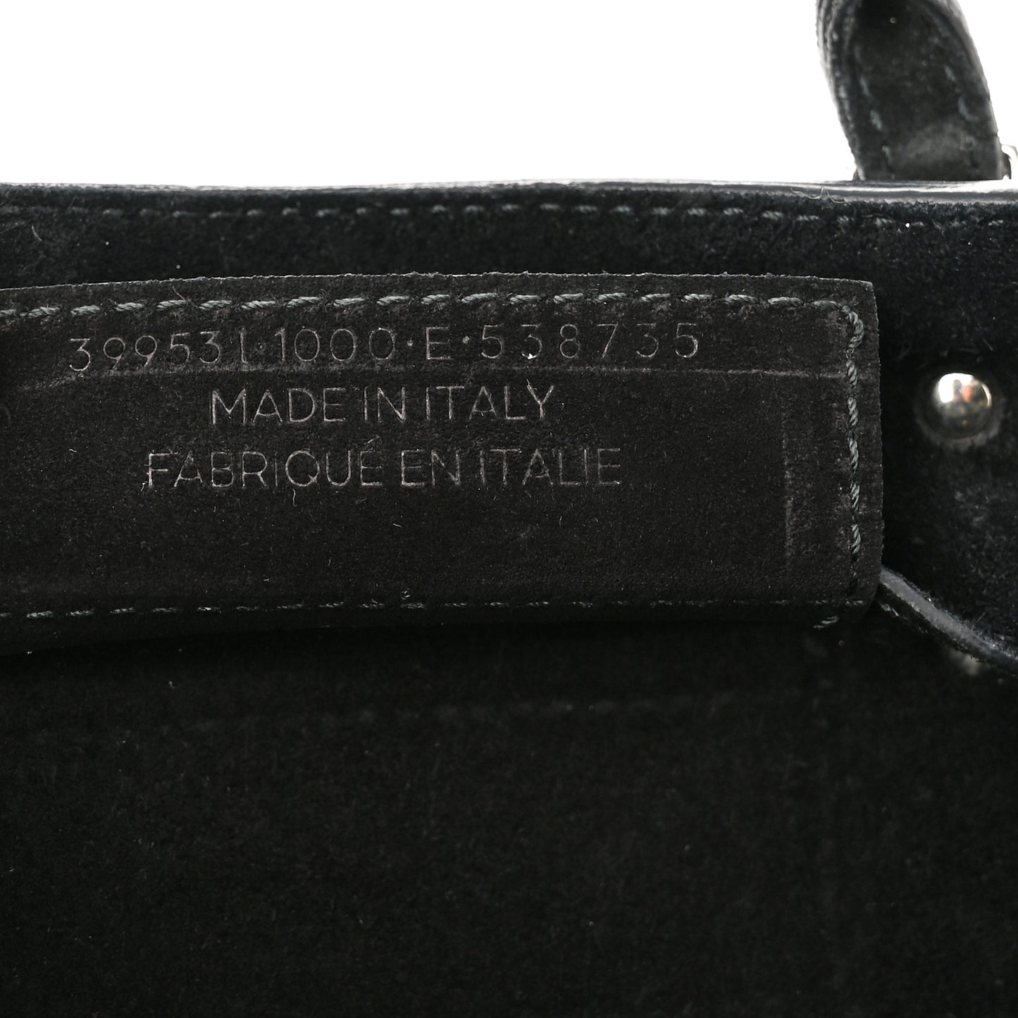 Baby Daim Suede Plate Hardware Papier A6 Zip Around Tote Black