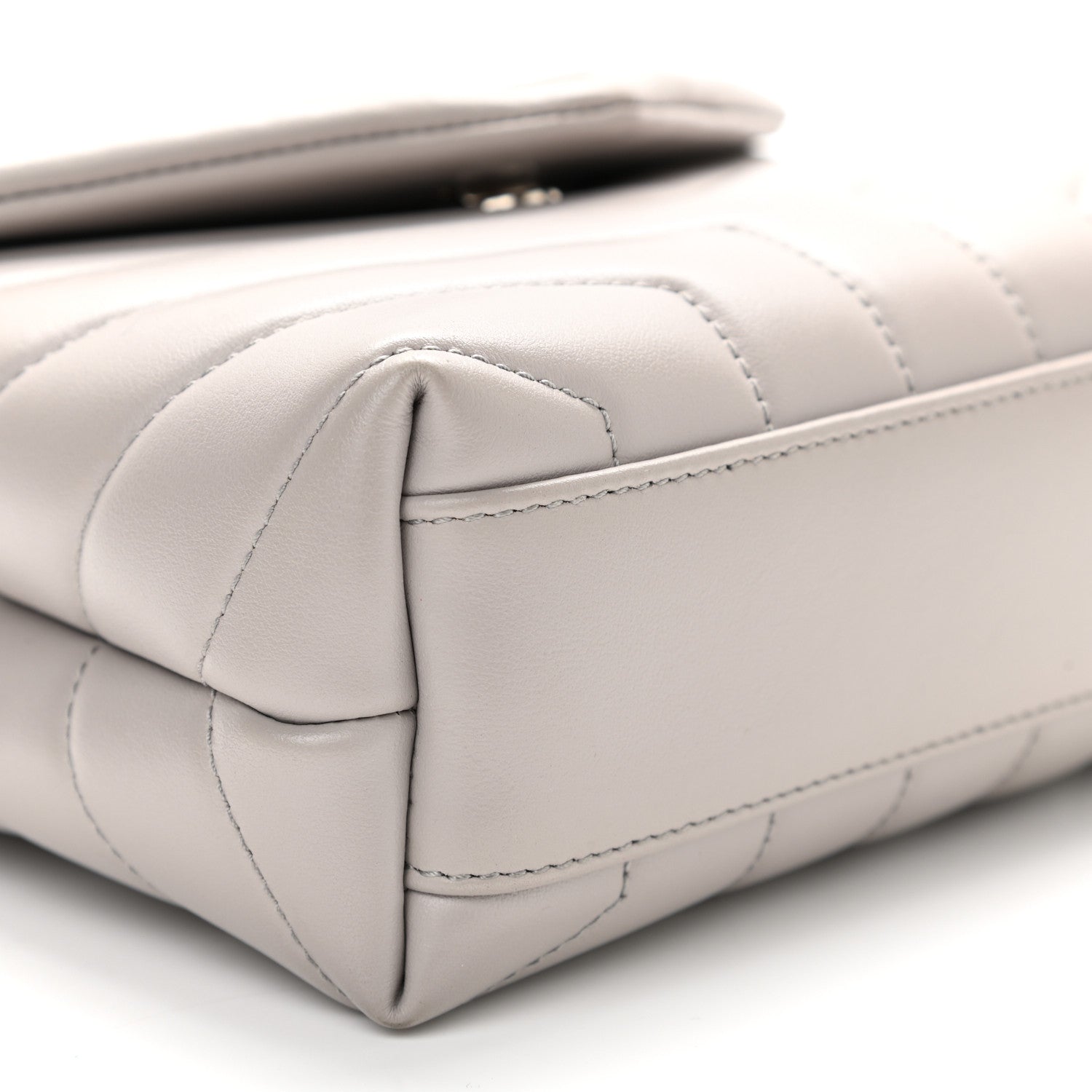 Saint Laurent Calfskin Y Quilted Monogram Toy Loulou Satchel Granite 9 of 16