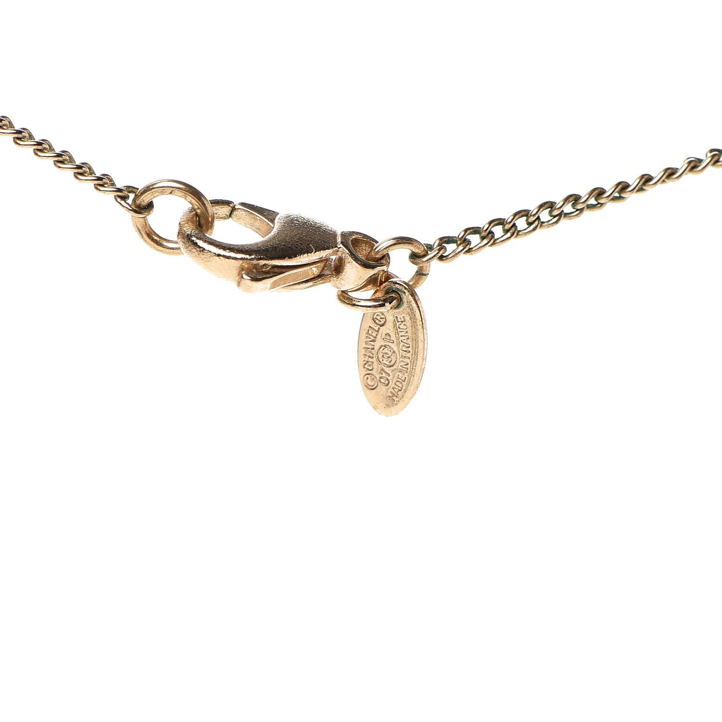 Enamel CC Camellia Necklace Gold
