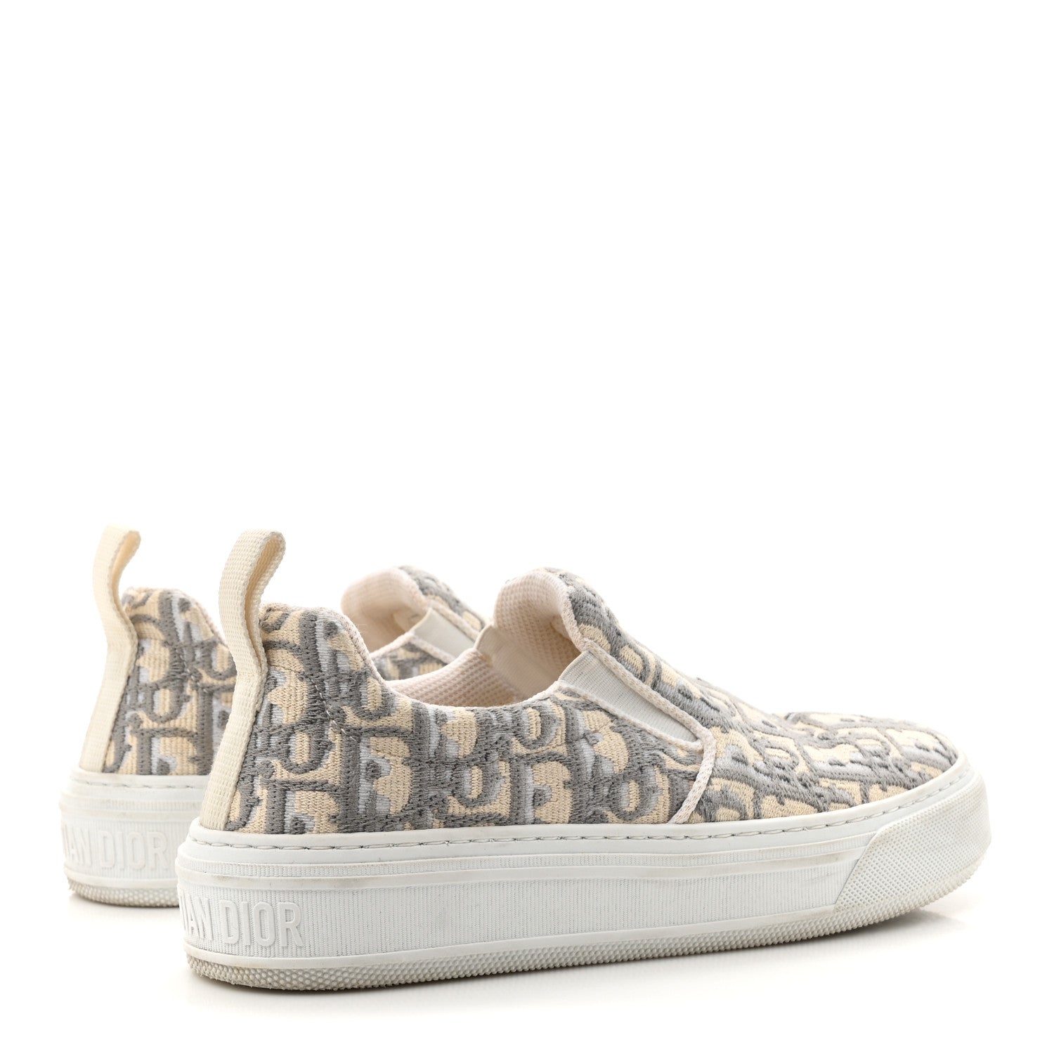 Christian Dior Canvas Oblique Embroidered Womens Solar Slip On Sneakers 35.5 Grey Stone 6 of 10