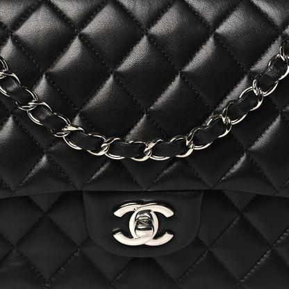 Chanel Lambskin Quilted Medium Double Flap Black 8 of 10
