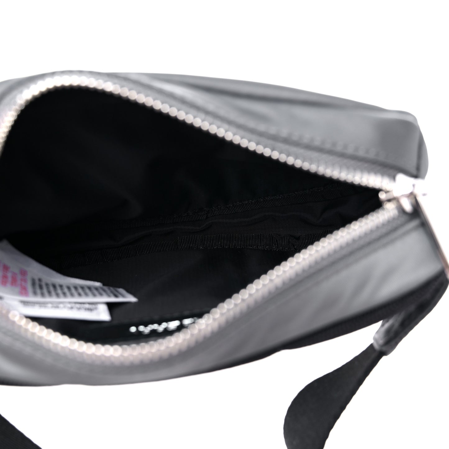 Econyl Logo Print Small Cannon Bum Bag Charcoal Grey