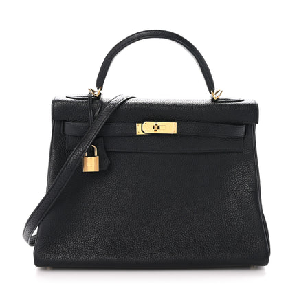 Hermes Taurillon Clemence Kelly Retourne 32 Black 1 of 11