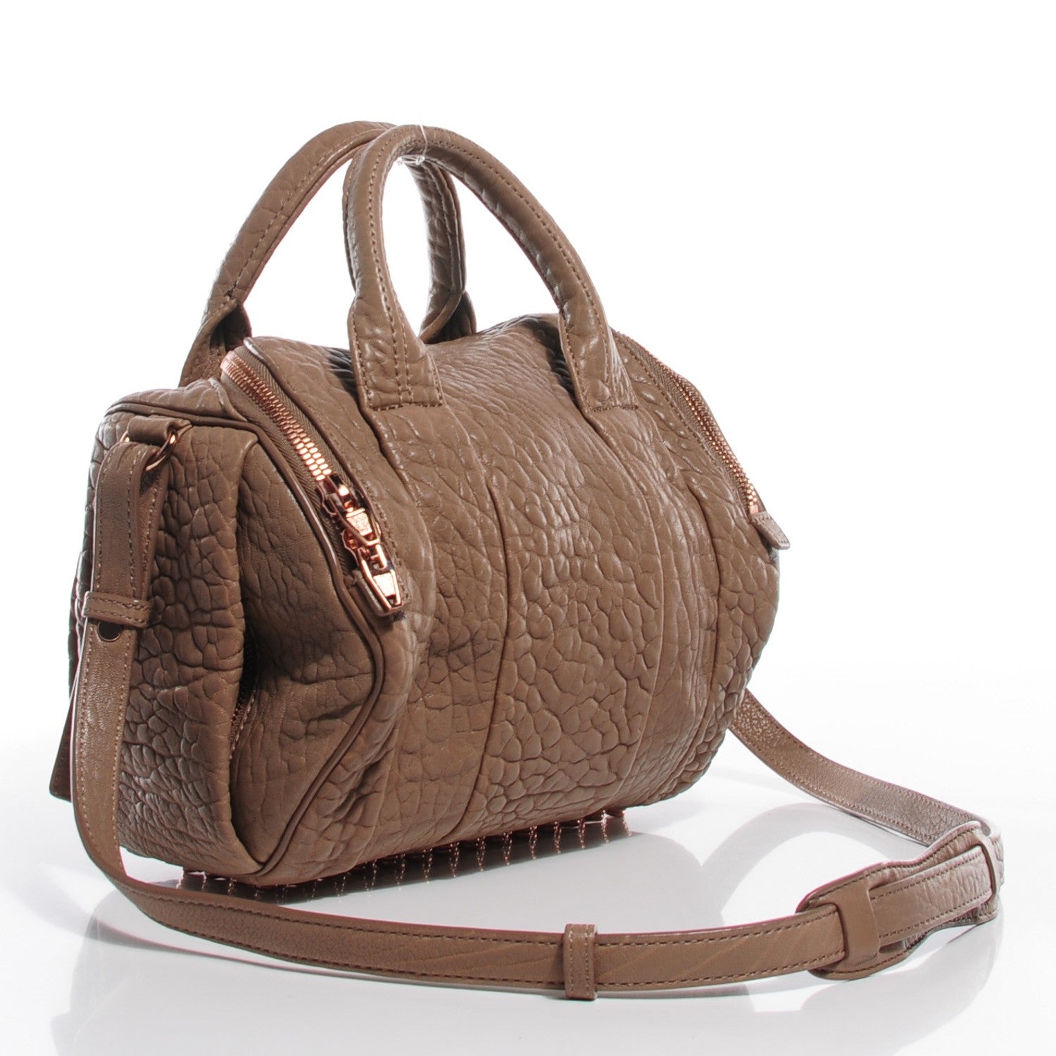 Alexander Wang Pebbled Lambskin Rockie Latte Rose Gold Hardware 5 of 15
