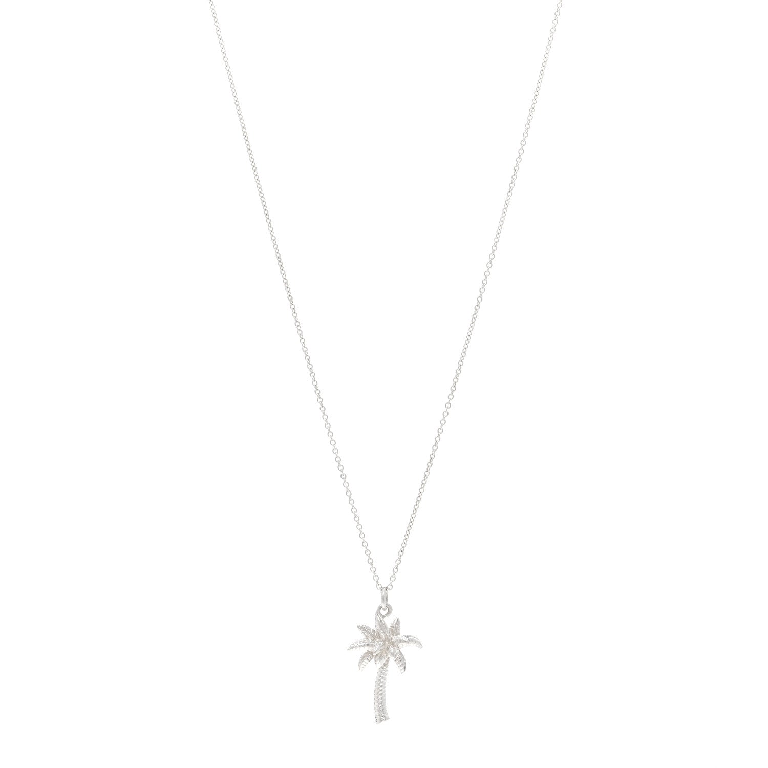 Tiffany Sterling Silver Palm Tree Pendant Necklace 1 of 4