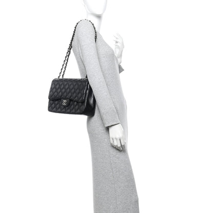 Chanel Lambskin Quilted Jumbo Double Flap Black 2 of 12