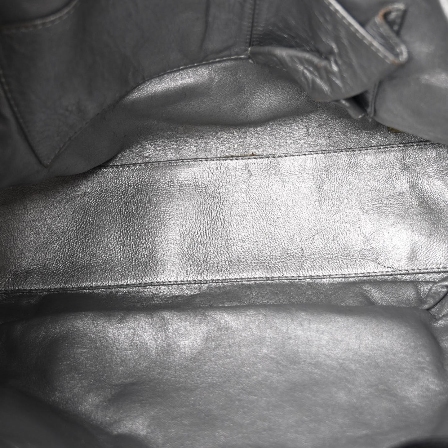 Glazed Calfskin Modern Chain Tote Black