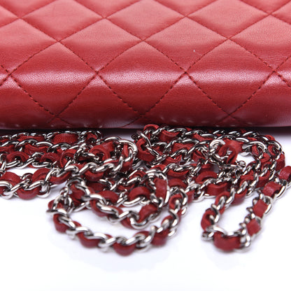 Chanel Lambskin Quilted Wallet on Chain WOC Red 13 of 16