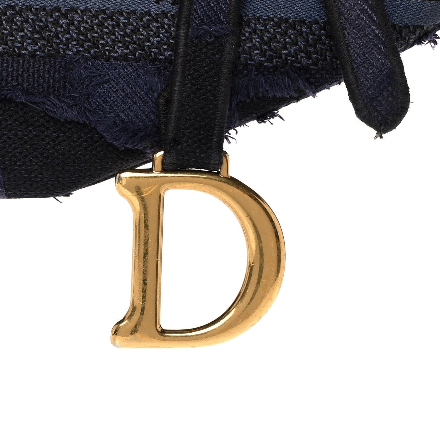Christian Dior Canvas Embroidered Camouflage Saddle Bag Blue 8 of 11