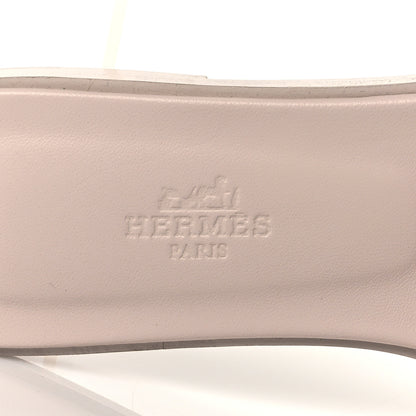 Hermes Box Calfskin Oran Sandals 36.5 Rose Pale 7 of 9