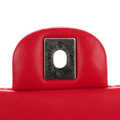 Chanel Lambskin Quilted Mini Rectangular Flap Red 6 of 8