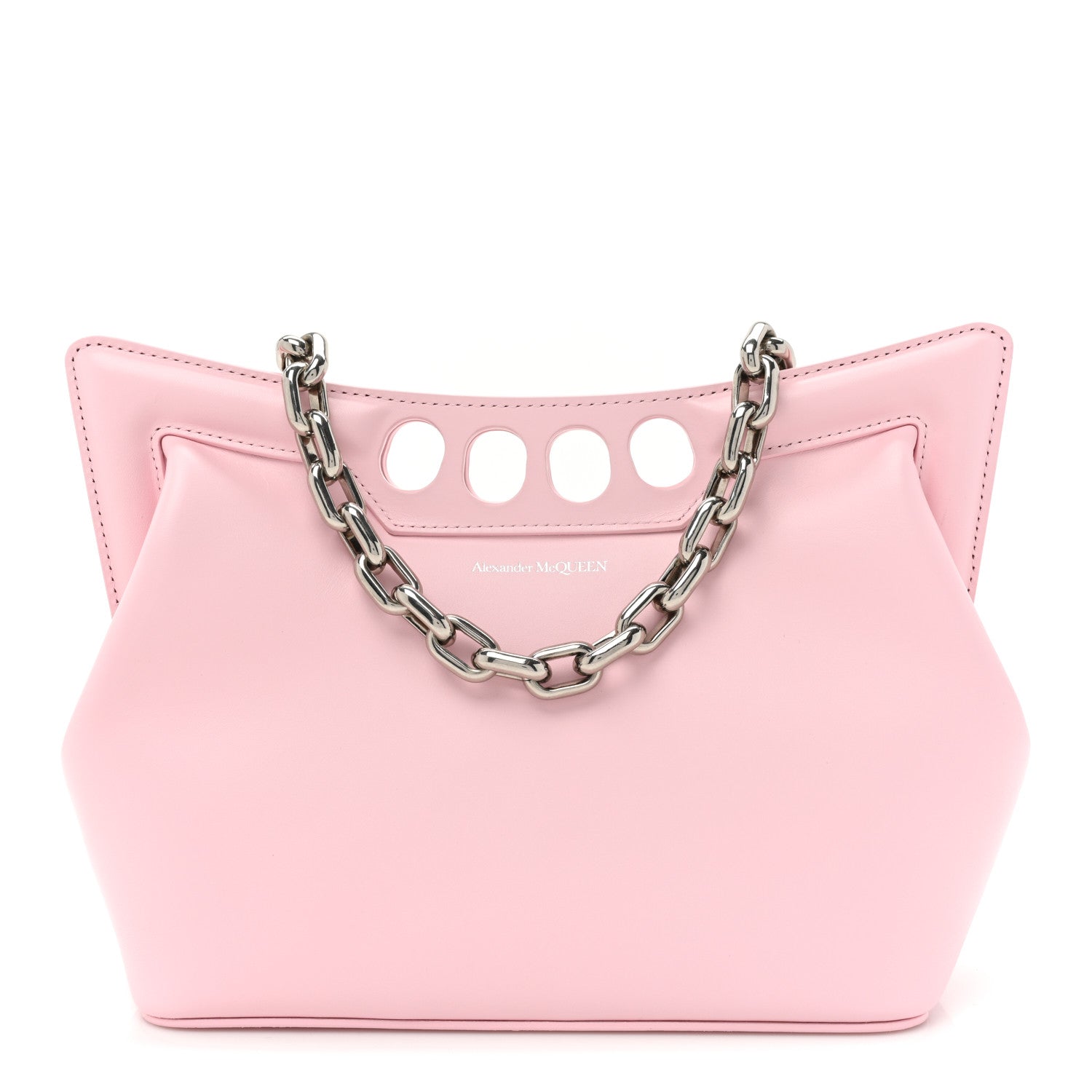 Alexander McQueen Calfskin The Peak Mini Chain Bag New Pink 1 of 12