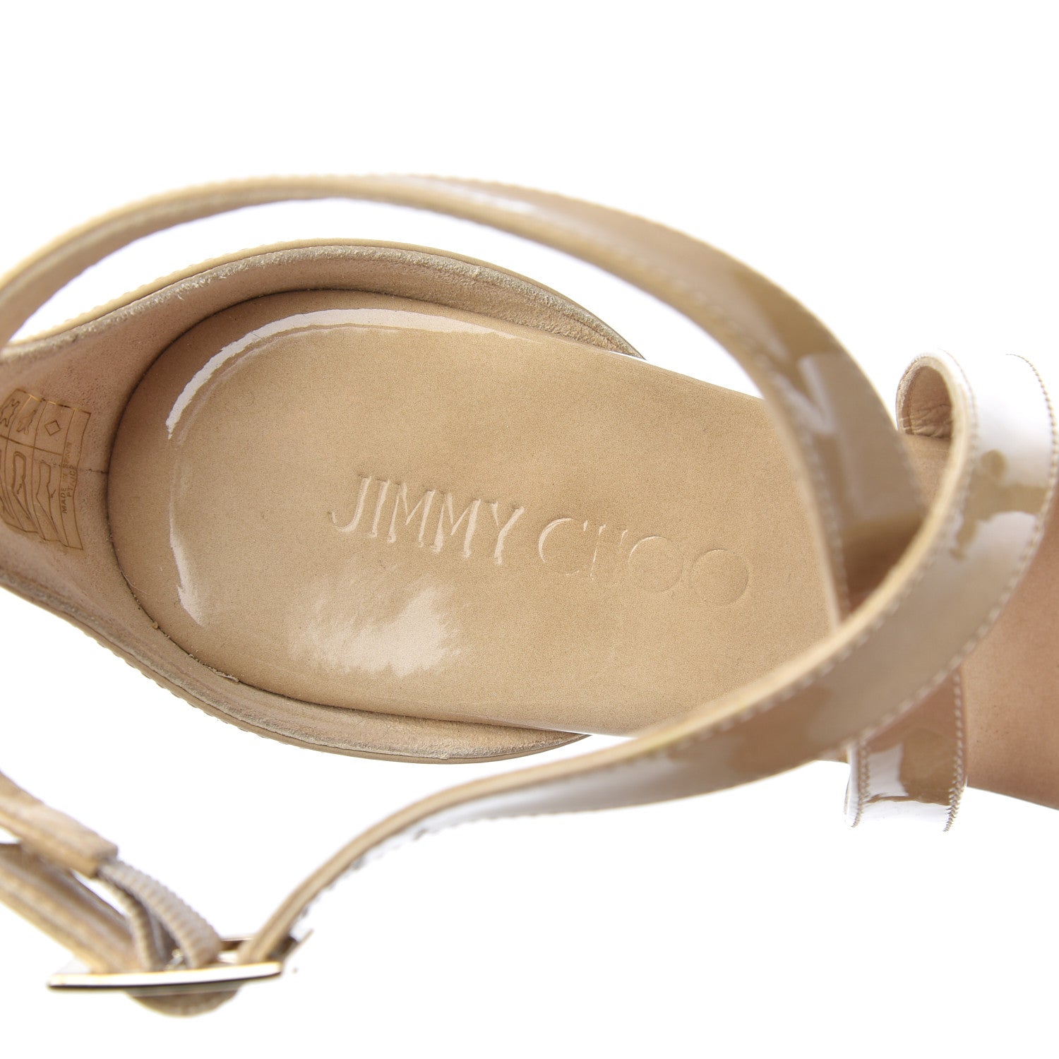 Jimmy Choo Patent Cork Portia 120 Wedge Sandals 38 Nude 6 of 23