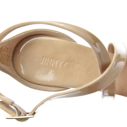 Jimmy Choo Patent Cork Portia 120 Wedge Sandals 38 Nude 6 of 23