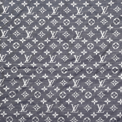 Louis Vuitton Silk Wool Monogram Denim Shawl Blue 3 of 5