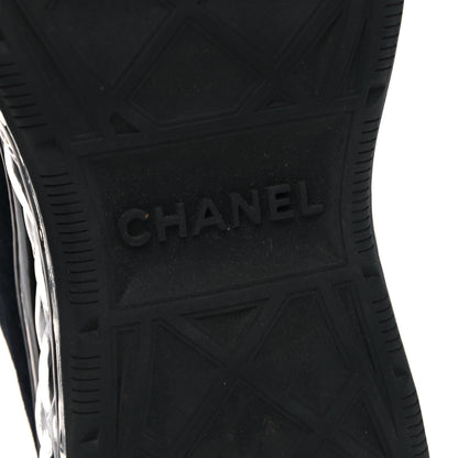Chanel Suede Calfskin Velvet Grosgrain CC Sneakers 38 Navy Blue Black 6 of 8