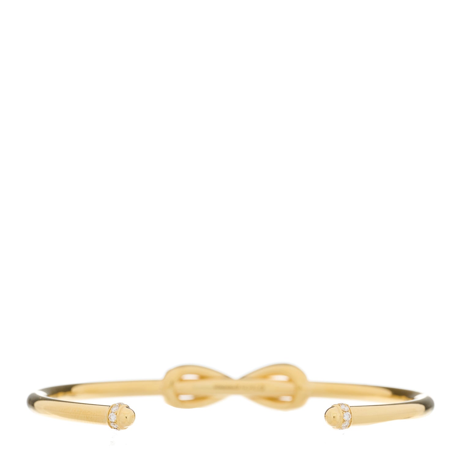 Tiffany 18K Yellow Gold Diamond Infinity Cuff Bracelet 2 of 4