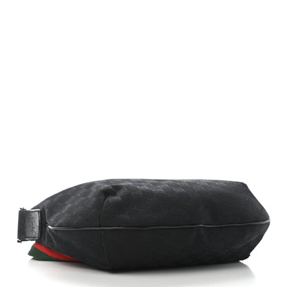 Gucci Monogram Web Medium Half Moon Hobo Black 4 of 10
