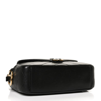 Chanel Lambskin Chevron Quilted Coco Envelope Flap Camera Case Black 4 of 10
