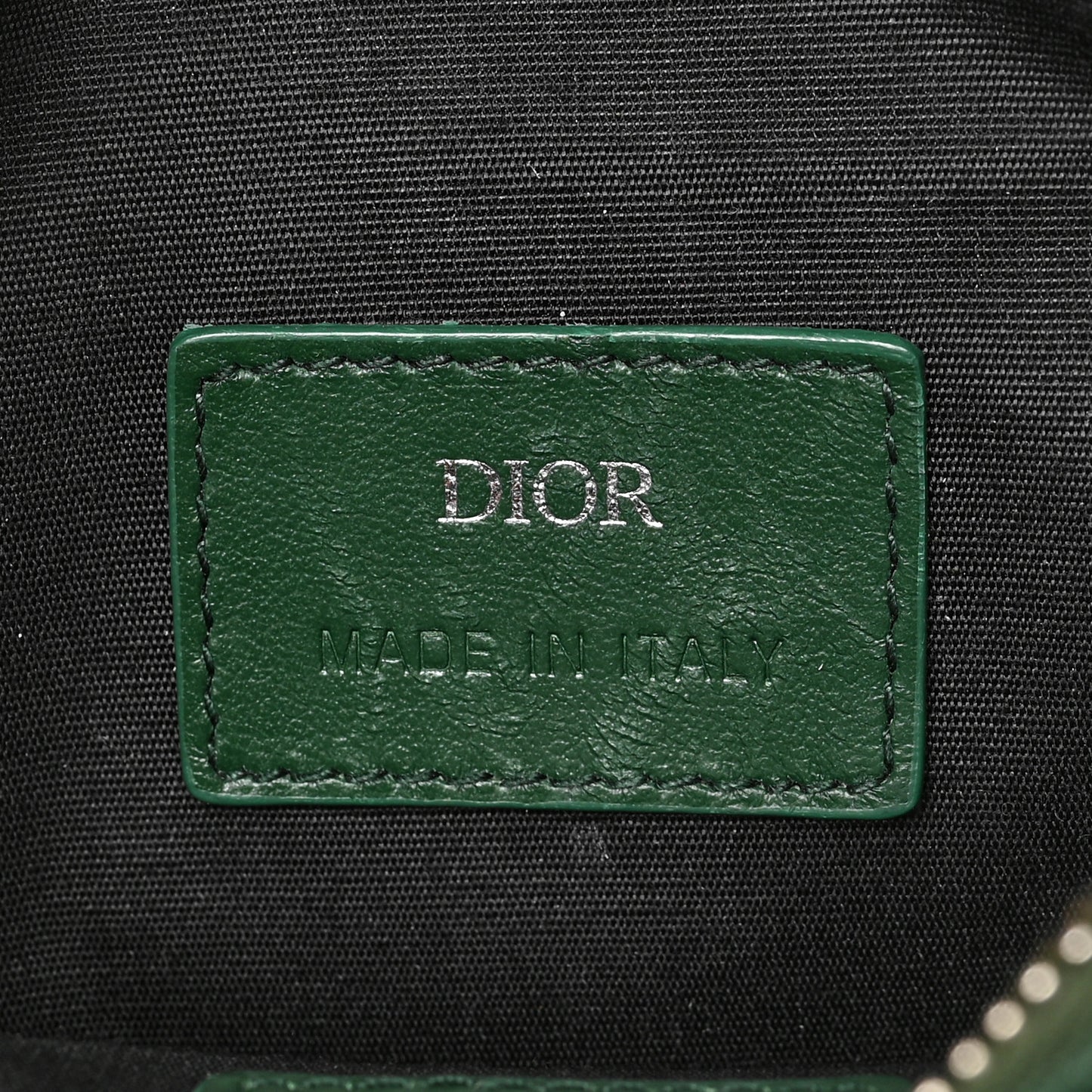 Calfskin Oblique Galaxy Perforated World Tour Messenger Pouch Green White