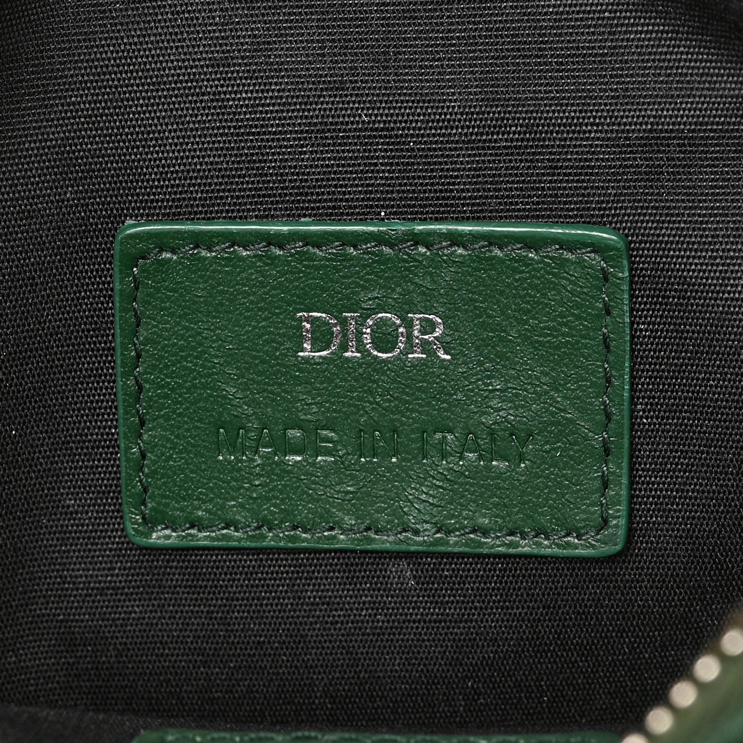 Christian Dior Calfskin Oblique Galaxy Perforated World Tour Messenger Pouch Green White 6 of 8