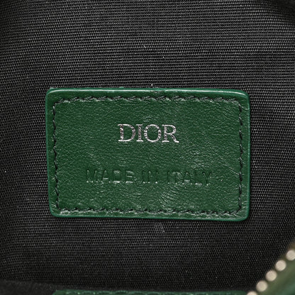 Christian Dior Calfskin Oblique Galaxy Perforated World Tour Messenger Pouch Green White 6 of 8