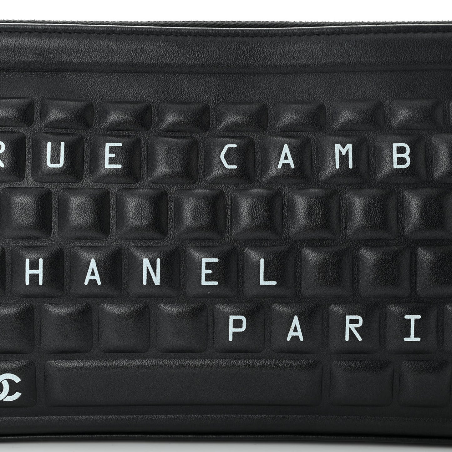 Metallic Calfskin Keyboard Pouch Black