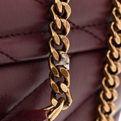Saint Laurent Calfskin Y Quilted Monogram Small Loulou Chain Satchel Dark Legion Red 11 of 11