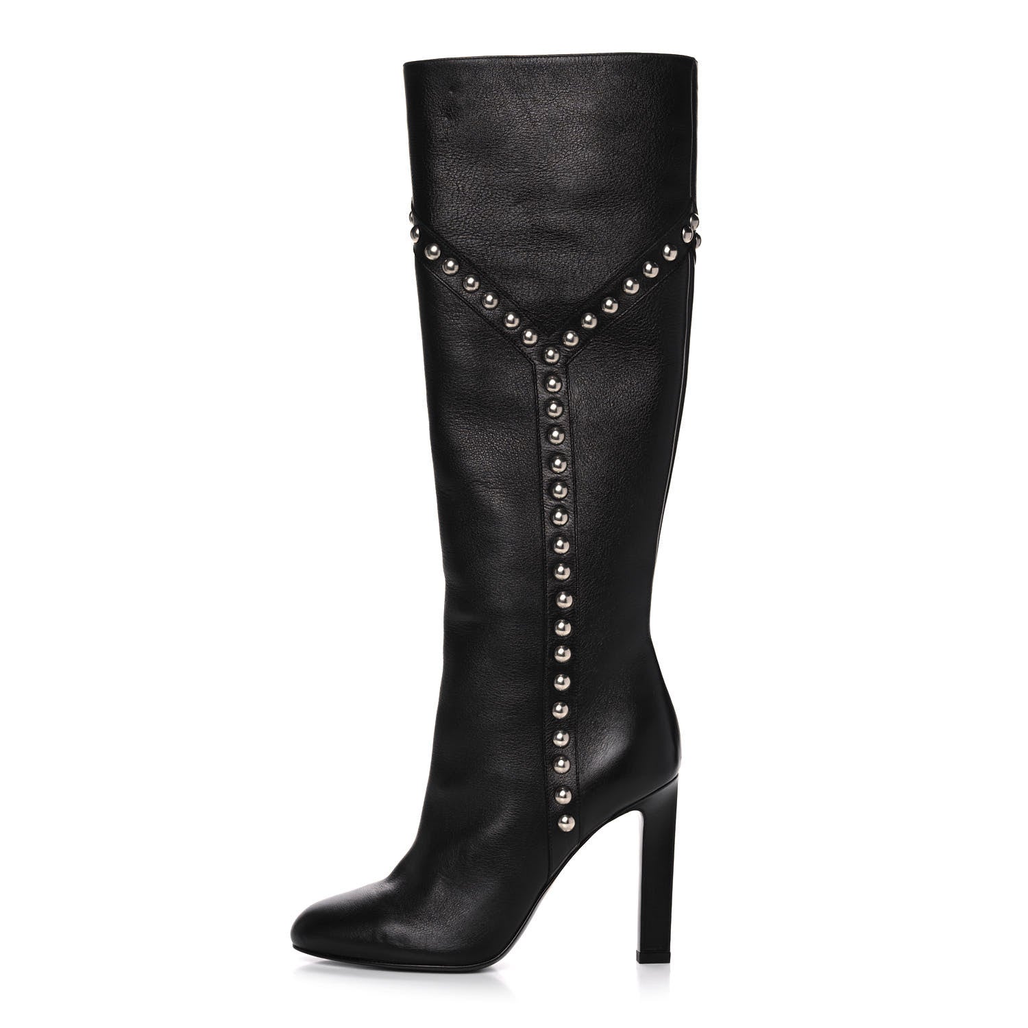 Saint Laurent Calfskin Light Studded Grace 105 Boots 36 Black 1 of 9