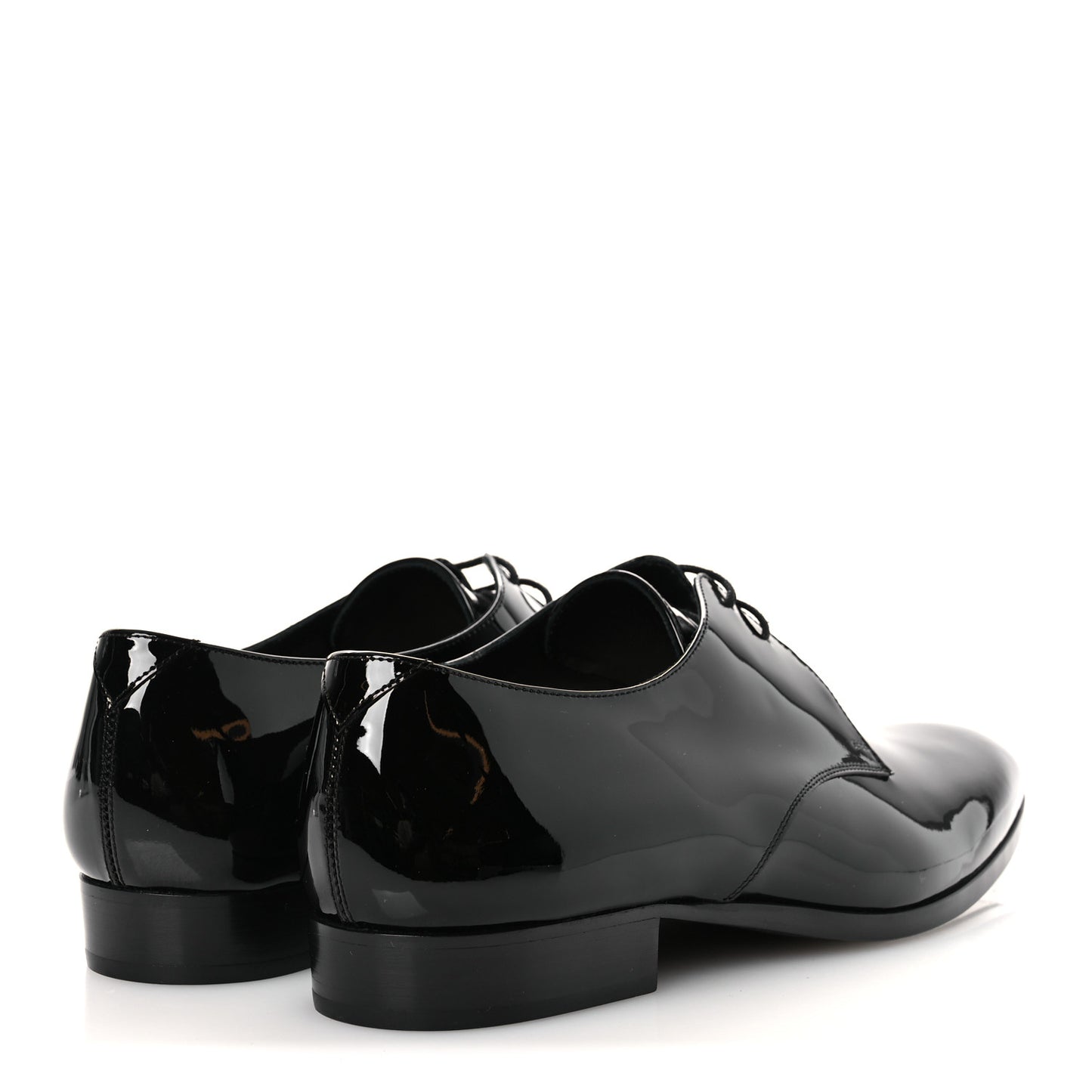 Patent Calfskin Mens Wyatt Derby Lace Up Shoes 44.5 Black
