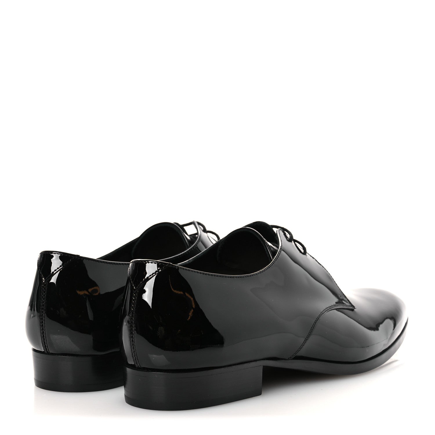 Saint Laurent Patent Calfskin Mens Wyatt Derby Lace Up Shoes 44.5 Black 5 of 11