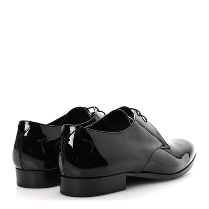 Saint Laurent Patent Calfskin Mens Wyatt Derby Lace Up Shoes 44.5 Black 5 of 11