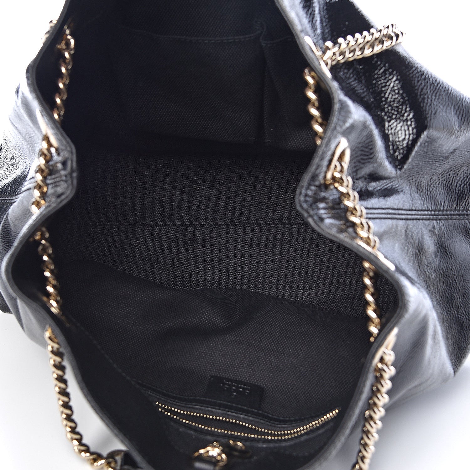 Gucci Patent Medium Soho Chain Shoulder Bag Black 5 of 10